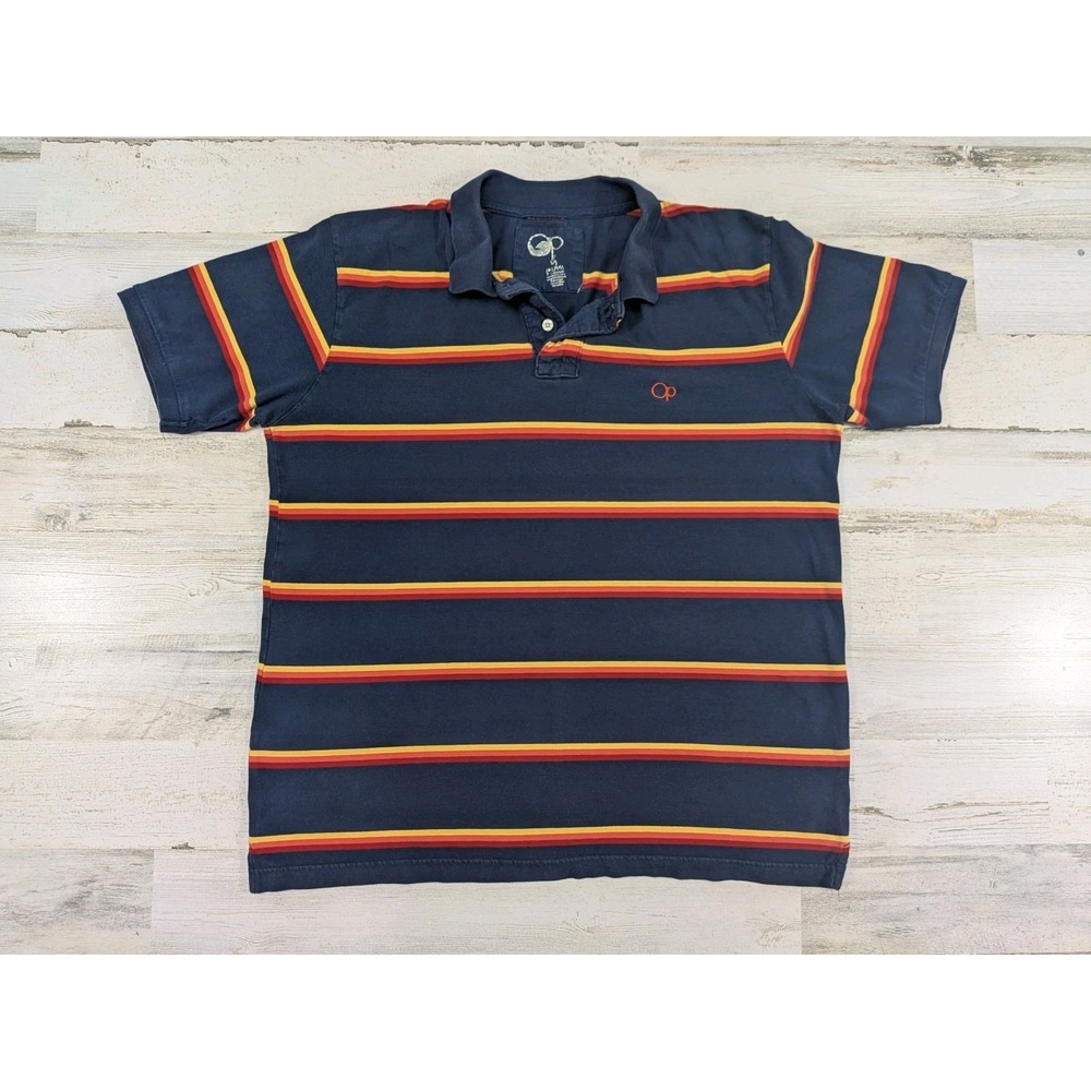 Vintage Y2K Op Ocean Pacific Polo Shirt Mens Large Striped Faded Surf Skate